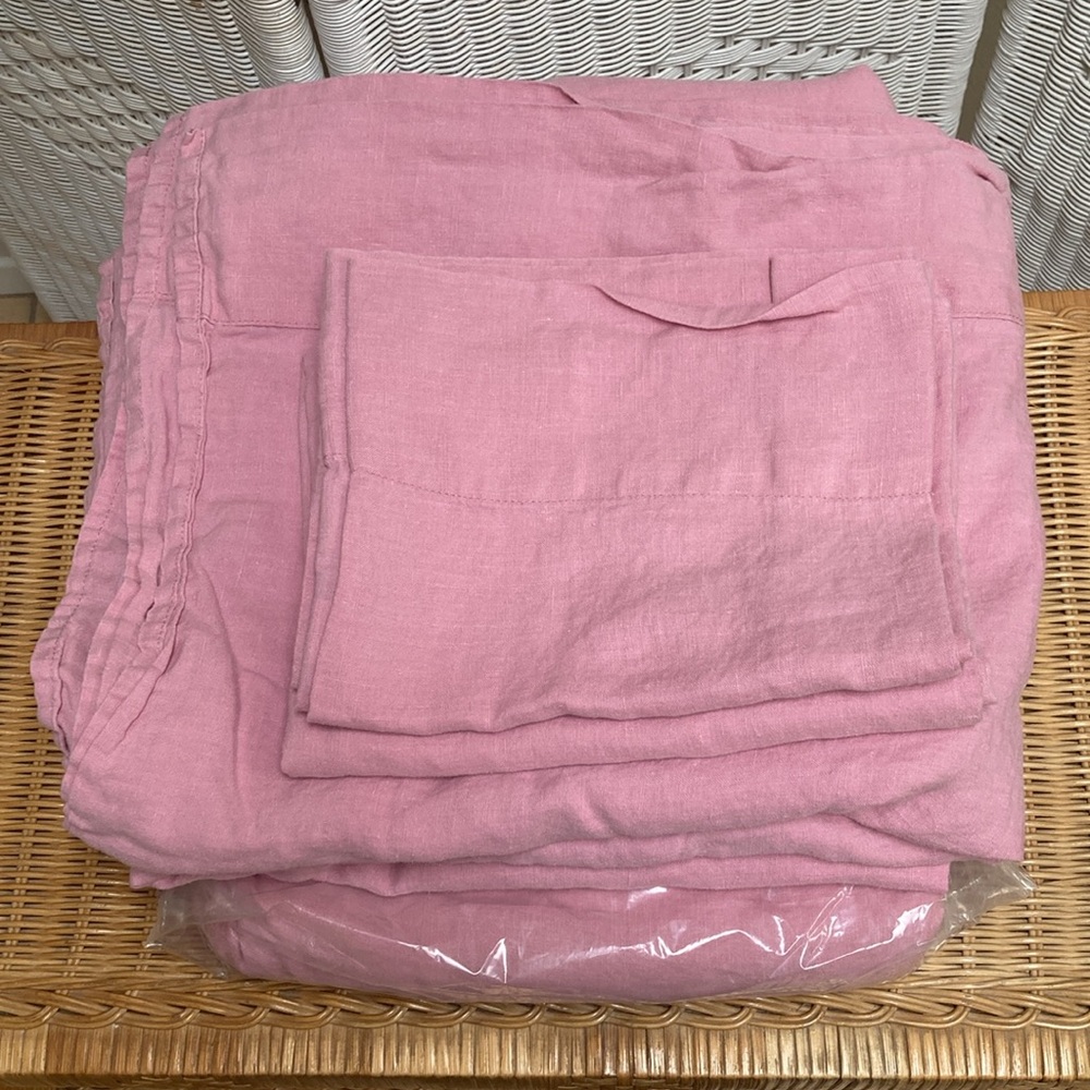 Lands End Queen Set of Washed Linen Sheets